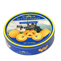 Biscuits au beurre danois en boîte bleue et en boîtes métalliques, emballage cadeau, vente en gros de biscuits et de biscuits au beurre