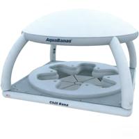 Plateforme flottante gonflable de qualité commerciale pour 4 personnes avec auvent, en PVC, couleurs et logo personnalisés, garantie 3 ans pour yacht