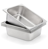 Bac Gastronorme GN en acier inoxydable standard NSF, épaisseur 0,6 mm, 530x325x40 mm, pour service buffet, hôtels et restaurants, Jasonlon