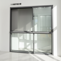 Ventanas Corredizas Modernas Resistentes a Huracanes, con Mosquitera Plegable de Acero Inoxidable, Marco de Aleación de Aluminio, Aislamiento Térmico para Uso Doméstico