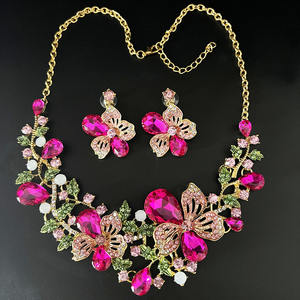 ชุดต่างหูคริสตัลเจ้าสาวประดับเพชรเต็มแผ่นชุบทองชุดของขวัญแต่งงานหรูหราหรืองานหมั้น - Product Image 5