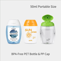 Bouteilles de bain de bouche en plastique PET de qualité alimentaire 50ML 1.7oz Format voyage de poche avec valve en silicone pour rinçage buccal Sans BPA 1585C