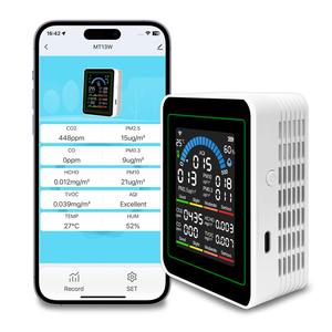 Monitor de Calidad del Aire Interior WIFI 10 en 1, TUYA, CO2, CO, TVOC, HCHO, PM2.5, PM10, Temperatura, AQI, con Pantalla LCD y USB para Hogar y Oficina - Product Image 1