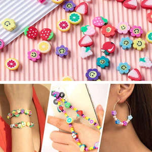 Perles en argile polymère pour bricolage, 24 styles différents, 480 pièces, kit de perles en argile polymère de 10 mm pour la fabrication de bijoux, bracelets - Product Image 5