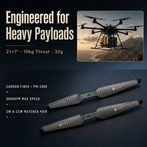Hélices de Fibra de Carbono para Drones, 21 Pulgadas, de Alta Capacidad de Carga, Ligeras, Mecanizadas por CNC para Multirrotor - Product Image 5