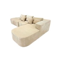 Canapé modulaire en mousse compressée multicolore pour salon, canapé-lit sectionnel en mousse intégrale, canapé d'angle en forme de L avec chaise longue inclinable
