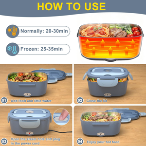 Boîte à lunch électrique sans fil 1,5 L à chauffage uniforme, batterie amovible rechargeable - Product Image 3