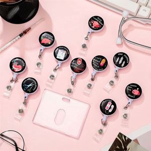 Porta-credenciales retráctil de alta calidad para enfermeras, con clip para tarjeta de identificación médica y cordón retráctil, fácil de usar. - Product Image 2