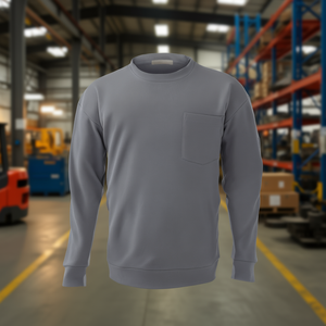 Chemise de travail à manches longues en coton ignifuge pour homme avec poche, taille XL, gris - Product Image 2