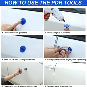 Kit universel de réparation de bosses sans peinture avec barre en T et outils de débosselage, ajustement standard pour voitures - Product Image 6