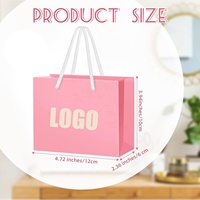 Conception libre personnalisé Kraft Extra Petit emballage cadeau sac à provisions faveur carton pas cher rose sacs en papier avec votre propre logo