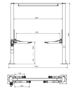 Ascenseur de voiture à deux poteaux à portique 5t certifié CE 5000kg/10000LBS - Product Image 4