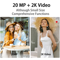 Mini caméra OEM DC29S en cuir composite, carte SD, 5MP, vidéo 2K, partage instantané Android, batterie intégrée 200mAh, écran LCD IPS 1,47 pouces, USB-C