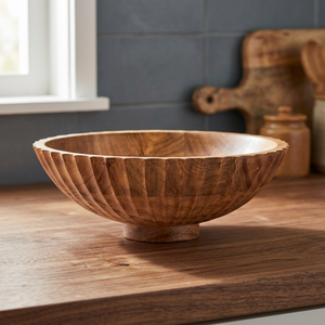 Bol à salade et à soupe en bambou fait main de qualité supérieure, classique, élégant, écologique, passe au lave-vaisselle, durable, finition naturelle - Product Image 3
