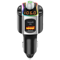 Tragbarer Dual-Screen Freisprech-MP3-Player fürs Auto mit Kfz-Ladegerät und kabellosem FM-Transmitter für USB-Verbindung und SD-Karten-FLAC