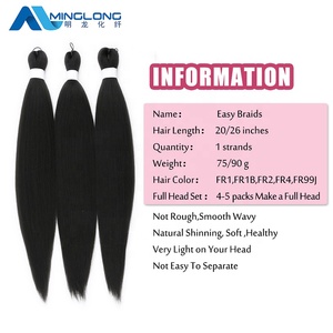 Extensiones de ganchillo para cabello africano, trenza fácil, cabello trenzado sintético preestirado, ombré - Product Image 3