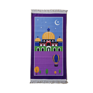 <span class=keywords><strong>Alfombra</strong></span> de Oración <span class=keywords><strong>Infantil</strong></span> de Poliéster Moderno Islámico con Diseño de Rompecabezas, <span class=keywords><strong>Lavable</strong></span>, para Uso Doméstico, Regalo de Eid, 48x90cm - Product Image 4