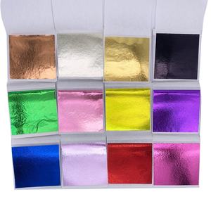 100 vellen per verpakking, 8 x 8,5 cm, imitatie gekleurd bladgoud voor kunst, vergulden, knutselen, decoratie, kleurrijk metaalbladgoud - Product Image 2