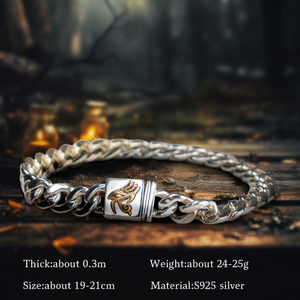 Joyería de diseño gótico Original de alta calidad, pulsera de cadena cubana de Plata de Ley 925 para hombre, brazalete de tótem <span class=keywords><strong>Daemon</strong></span> vikingo Nórdico - Product Image 5