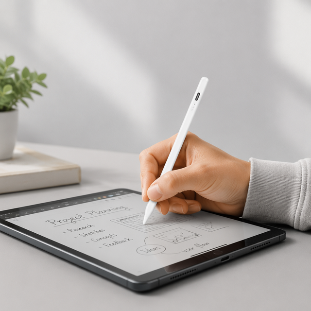 Factory Direct Rechargeable iPad Stylus Pen with Tilt Drawing Palm Rejection Magnetic Attach Fast Charge Type C Active Pencil