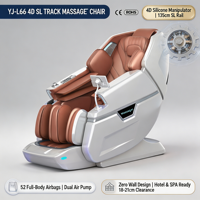 Fauteuil de massage YJ-L66 4D SL Track avec 10 modes automatiques et 6 modes manuels, rouleaux de grattage et pétrissage, faible bruit, relaxation corporelle complète, portable et pliable