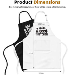 100% polyester siyah ayarlanabilir önlük önlük 2 cepler ile pişirme mutfak önlükleri kadın erkek şef hediye - Product Image 5