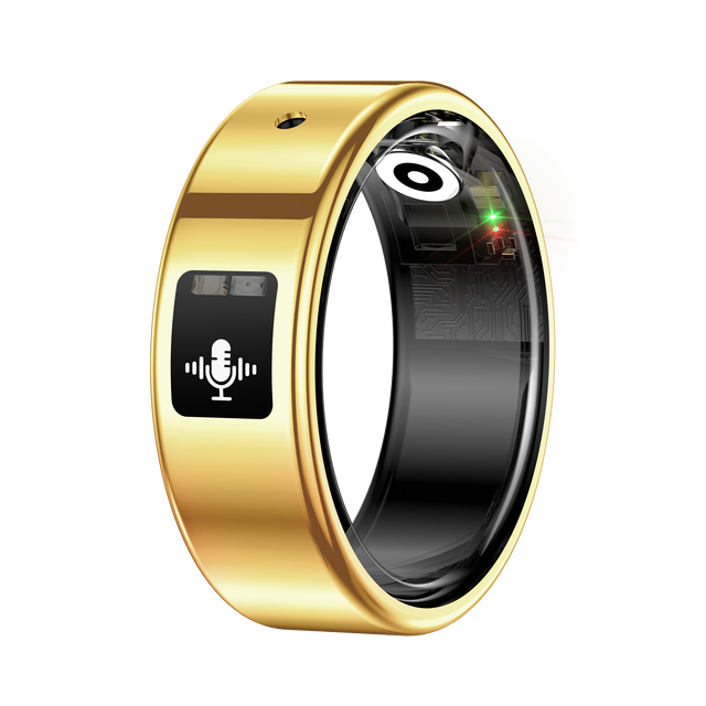 APP Controlled AI Health Smart Ring Fitness Sleep Heart Rate Tracking Stainless Steel Alloy Case IP68 Waterproof Magnetic