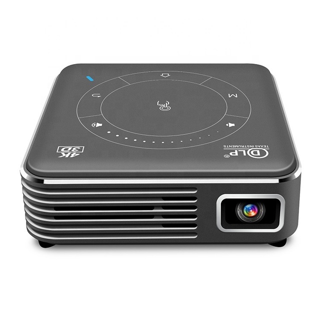 DLP Pocket Projector 55 ANSI Lumens Android 9.0 LED 1500:1 3D 1080P 32GB Storage 2GB RAM for Home Theater Indoor Outdoor