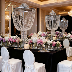 Large <strong>Tall</strong> Crystal Flower <strong>Stand</strong> for Wedding Table <strong>Lamp</strong> Decorative Amazing Hanging Simple Flexible for Wedding Centerpiece - Product Image 1
