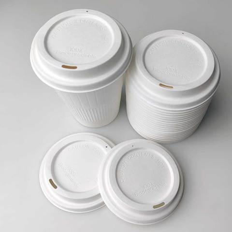 Coffe Oil-proof Compostable Eco Dome For Paper Cups Pla Bagass Coffee Cup Lid