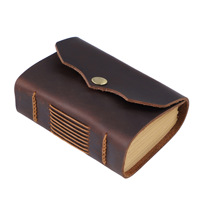 Carnet en cuir pleine fleur vintage, carnet de travail en cuir véritable, journal en cuir de vachette, carnet de poche, carnet compact portable