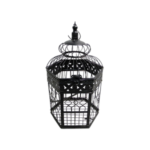 Cage à oiseaux de style classique, grande, noire, décoration de jardin, nid d'oiseaux en fil métallique - Product Image 4