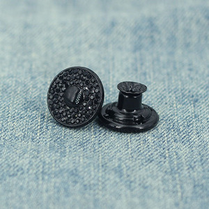 <span class=keywords><strong>Boutons</strong></span> en métal de luxe exquis avec diamants, <span class=keywords><strong>boutons</strong></span> à tige cloutés de strass haut de gamme pour veste en tweed, accessoires vestimentaires en denim - Product Image 4