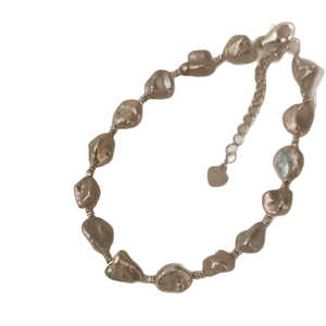 Bracelet en perles de Keshi d'eau douce naturelles sans pépins, bracelet étincelant - Product Image 2