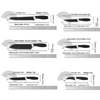 Ensemble de couteaux de cuisine en acier inoxydable 15 pièces, très vendu, avec manche long en plastique électroplaqué, tranchant, antiadhésif et peint, pour chef