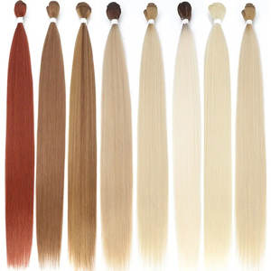 Bundles de cheveux raides en os Extensions de cheveux naturels de salon Fausses fibres Bundles de cheveux en fibres naturelles synthétiques à haute température - Product Image 3