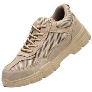 Chaussures de sécurité respirantes pour hommes, basses, résistantes aux perforations, anti-choc, couleur kaki, noir, gris, bleu, pour le secteur de la construction - Product Image 2