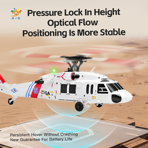 Helicóptero de Control Remoto Eléctrico AJB de 4 Canales y 4 Hélices, 2.4G Hz, Simulación Uno a Uno, <span class=keywords><strong>Black</strong></span> <span class=keywords><strong>Hawk</strong></span>, Motor sin Escobillas - Product Image 2