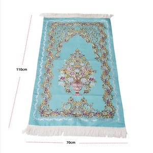 Alfombra islámica portátil más vendida con estampado floral, tapete musulmán para el hogar, picnic, viajes, alfombra árabe, tapete de oración - Product Image 6