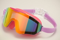 Lunettes de natation en silicone pour adultes, lunettes de natation personnalisées, matériau en silicone PC pour l'entraînement à la natation, anti-buée HD, monture large