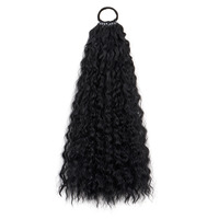 Extension de queue de cheval tressée de 24 pouces, style cornrow, en cheveux synthétiques, à enrouler, 11 tresses, avec bande élastique, postiche pour femme