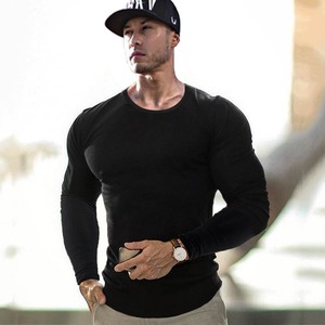 <span class=keywords><strong>Camiseta</strong></span> deportiva de entrenamiento físico de <span class=keywords><strong>manga</strong></span> <span class=keywords><strong>larga</strong></span> para <span class=keywords><strong>hombre</strong></span>, <span class=keywords><strong>camiseta</strong></span> transpirable con patrón sólido, cuello redondo, <span class=keywords><strong>ajustada</strong></span> fina para correr - Product Image 6