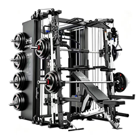 Machine Smith Commerciale Complète FRS, Équipement de Gym Multifonctionnel, Pile de Poids 150KG, Certifiée CE, Entraînement de Force en Acier