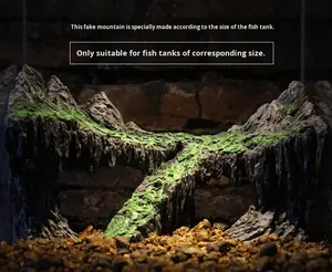 Aquariumaccessoires Kunstmatige Bergtop Waterplant Milieuvriendelijke Plastic <span class=keywords><strong>Aquarium</strong></span> Landschapsarchitectuur Rotsachtige Schuilplaats Grot - Product Image 3