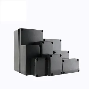 Caja de plástico impermeable para instrumentos electrónicos, caja de empalme exterior para proyectos eléctricos, color negro