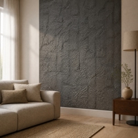 Panneau mural en pierre artificielle PU, revêtement imitation pierre, texture petite texture champignon, 1200x600mm, pour décoration murale intérieure