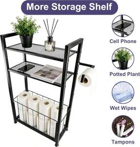 <span class=keywords><strong>Porte</strong></span>-papier toilette <span class=keywords><strong>sur</strong></span> <span class=keywords><strong>pied</strong></span> avec étagère, pieds réglables, support de <span class=keywords><strong>porte</strong></span>-papier toilette pour salle de bain, pour les espaces restreints - Product Image 6