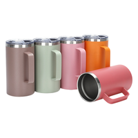 Mug de voyage isotherme classique en acier inoxydable 20oz/600ml, forme cylindrique, mugs et tasses personnalisés en gros