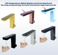 Robinet tactile intelligent à affichage LED en cuivre, développé par Shuaiziqi |   Conception moderne et économe en énergie pour une utilisation en chambre à coucher