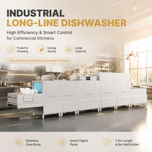 Lave-vaisselle industriel commercial à convoyeur automatique avec bande de séchage pour grands hôtels - Product Image 1